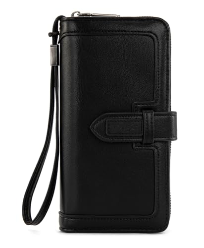 X Wrangler Women's Wallets Bifold Wristlet Wallets for Women Large Capacity Credit Card Wallet with ID Window - color: Black