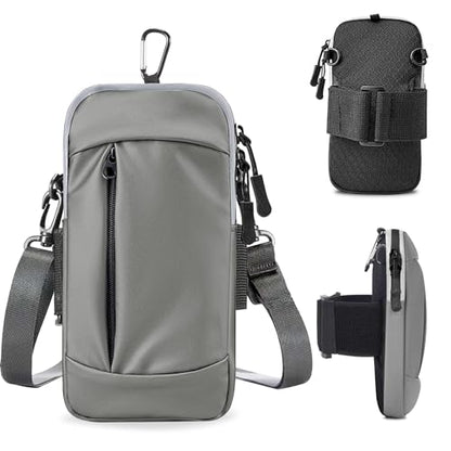 Phone Holder for Running Armband,Cell Phone Purse Small Crossbody Bags for Women Men Kids,iPhone 17 16 16e 15 14 13 12 11 Pro Max Xs Xr X Plus Mini Galaxy Ultra S26 S25 Note Bag Gym Arm Bands - color: 04-Grey with Crossbody Strap&Hook