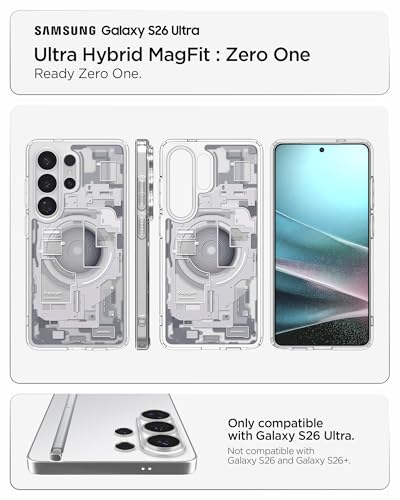 Spigen for Galaxy S26 Ultra Case, Ultra Hybrid MagFit [Anti-Yellowing] [Compatible with MagSafe] [Fast Wireless Charging] - Zero One White - color: Zero One White, size: Galaxy S26 Ultra