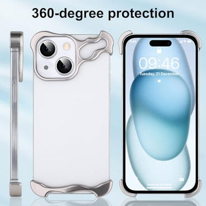 Frameless Phone Case Crafted for iPhone 15 Plus Silver - color: Aluminum Silver, size: iPhone 15 Plus