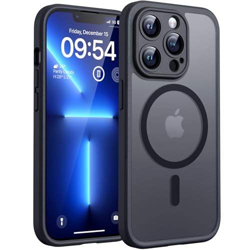 TOCOL for iPhone 13 Pro Max Case, Compatible with Magsafe, Full Camera Protection, Built-in Magnetic Ring, Translucent Matte Phone Case for iPhone 13 Pro Max 6.7 inch (Black) - color: Black, size: Iphone 13 Pro Max