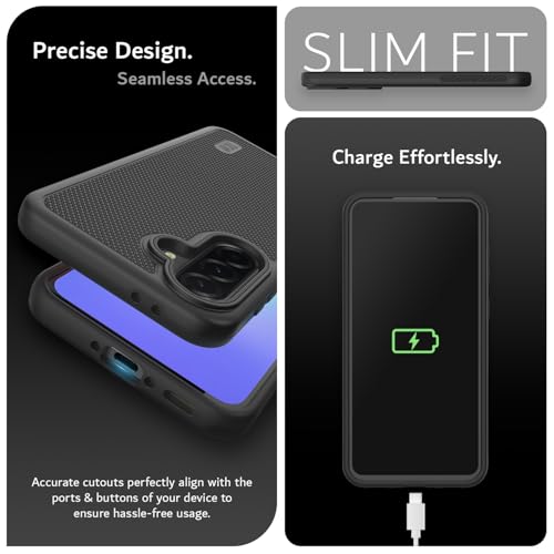 TUDIA DualShield Grip Designed for Samsung Galaxy A36 5G Case (2025), [MergeGrip] Military Grade Dual Layer Shockproof Slim Tough Heavy Duty Protective Phone Case for Galaxy A36 (Black) - color: Black