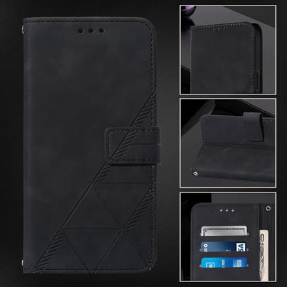 Faux Leather Flip Wallet Case for Motorola Moto G75, YBS Black | Card Slots Storage, Magnetic Closure, Hands-Free Kickstand, RFID Blocking, Precise Cutouts - color: Black