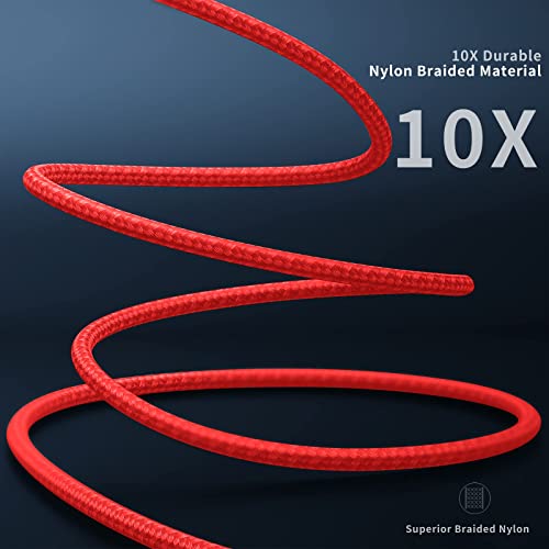KIYODA 90 Degree Lightning Cable iPhone Charger Cable 6ft 3Pack - Red - color: Red, size: 6FT, style: USB A to Lightning