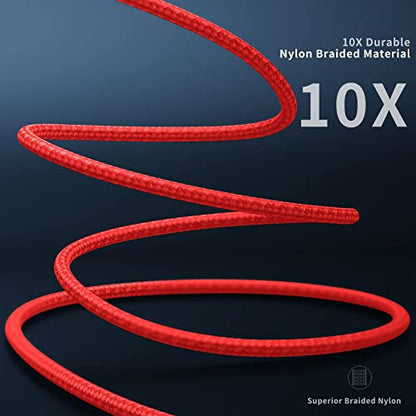 KIYODA 90 Degree Lightning Cable iPhone Charger Cable 6ft 3Pack - Red - color: Red, size: 6FT, style: USB A to Lightning