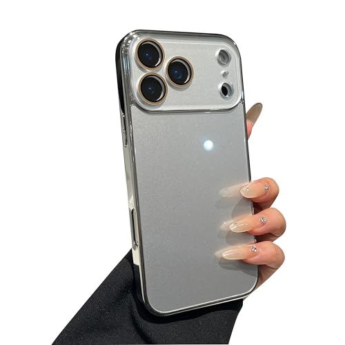 Caseative for iPhone 17 Pro Case, Silver | Solid Color Electroplated Frame with Crystal Camera Lens Protection - color: Silver