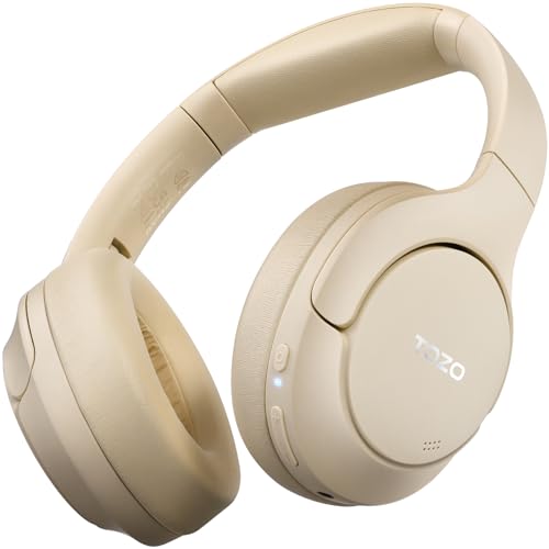 TOZO Hybrid Active Noise Cancelling Headphones, Hi Res Audio - color: Khaki