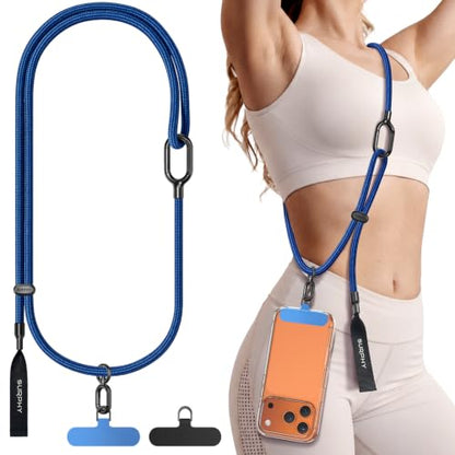 SURPHY Phone Lanyard Crossbody, Phone Strap Crossbody with 2 Tether Tabs - color: Blue