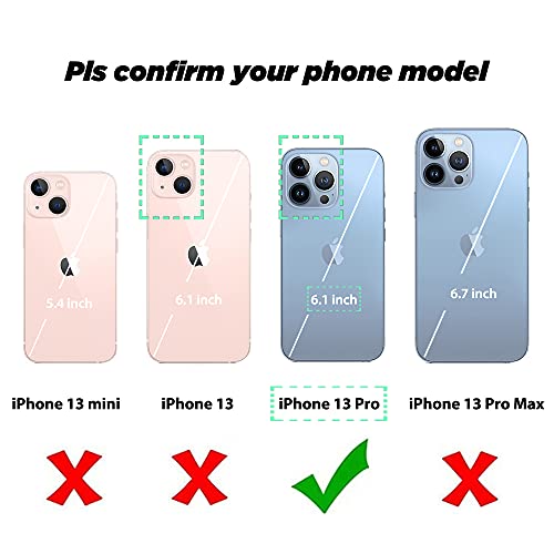 Compatible with iPhone 13 Pro 6.1" Wallet Case with Card Holder Folio Flip PU Leather Kickstand Card Slots Case Double Magnetic Clasp and RFID Blocking Cover 6.1 Inch (Cow Print) - color: Black Cow Print, size: iPhone 13 Pro