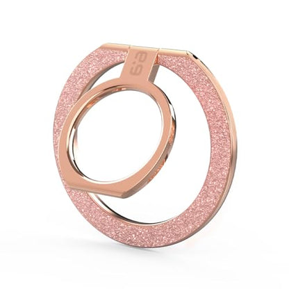 PureGear Magnetic Phone Ring Grip, for MagSafe Kickstand Holder - color: Chrome Rose Gold Pink Glitter