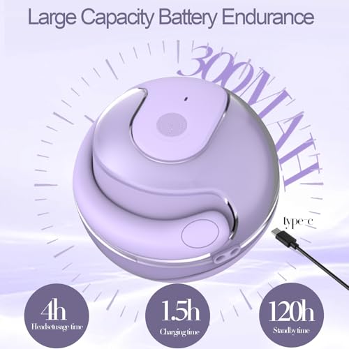 Open Ear Headphones Wireless Bluetooth 5.4, OWS Hanging Earphones Wireless Earbuds with Earhooks and Mic, IPX5 Waterproof, 48H Range, Out of Ear Earbuds for Sports Running Workout Driving(Purple) - color: Purple
