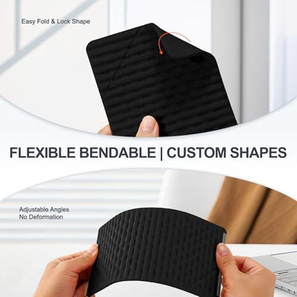 Foldable Silicone Phone Stand, Black, Anti-Slip, Multi-Angle - color: Black-light