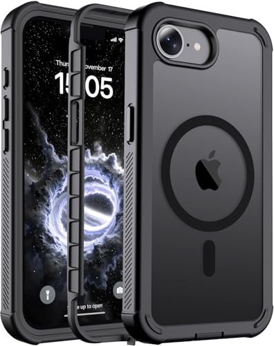 jaroco Magnetic for iPhone 17e Case& iPhone 16e Case Black | Compatible with MagSafe,Military Grade Drop Protection,Translucent Matte,Non-Slip,Shockproof 2-Layer Durable Bumper Case - color: Black, size: iPhone 17e/16e