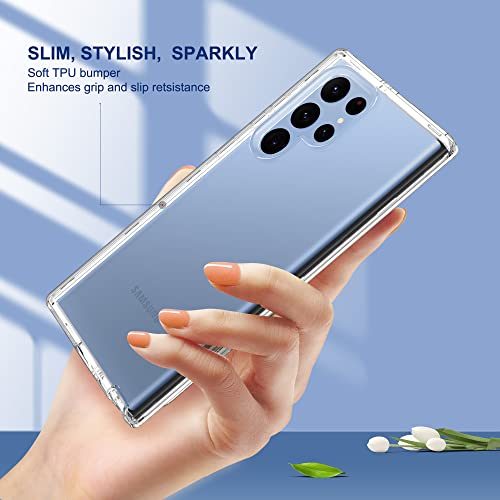 ULAK Compatible with Galaxy S22 Ultra Case 5G, Heavy Duty Case, HD Clear | Shockproof Soft TPU Bumper Cover Transparent Protective Phone Case for Samsung Galaxy S22 Ultra 5G 6.8 inch - color: HD Clear