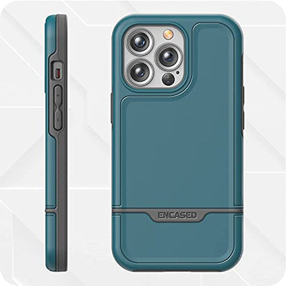 Encased Rebel Designed for iPhone 13 PRO Belt Clip Case (2021) Protective Shockproof Case with Holster (Ocean Blue) - color: Blue, size: iPhone 13 Pro