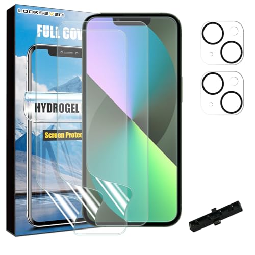 LOOKSEVEN 3 Hydrogel Films + 2 Tempered Glass Lens Protector For iPhone 13 - size: iPhone 13