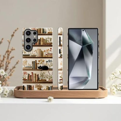 Compatible with Samsung Galaxy S26 Ultra Case,Glossy Case All-Round Protection Shockproof Anti-Scratches TPU Cover,Cases for Man Woman-Bookshelf Books Plants Cat - color: Bookshelf Books Plants Cat, size: Galaxy S26 Ultra