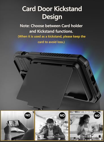 Vihibii for iPhone 15 Pro Case Wallet with Card Holder (4 Cards), Black | Slide Camera Cover, Kickstand, Military Grade Drop Protection, Rugged Hard Back, Silicone Edge Wallet Phone Case, 2023, Black - color: Black, size: iPhone 15 Pro
