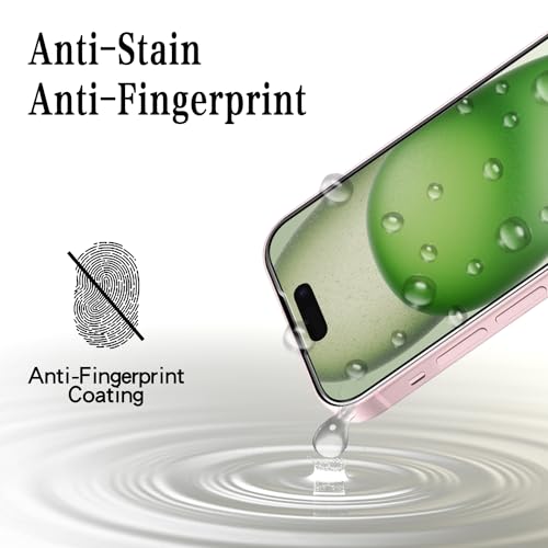 MAYtobe 2 Pack Screen Protector for Apple iPhone 15 Plus Tempered Glass - size: iPhone 15 Plus