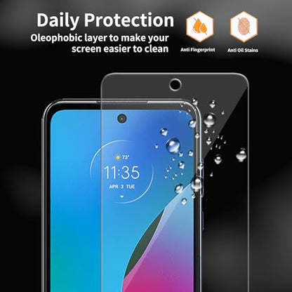 3 Pack for Motorola Moto G Play (2023) Tempered Glass Screen Protector, Scratch-Proof, Bubble-Free,HD Transparent, 9H Hardness,Bubble Free,Case Friendly - size: Moto G play 2023 (3 Pack)