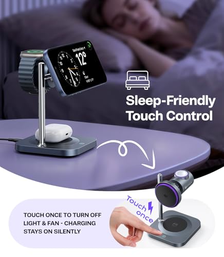 Meifigno Qi2.2 Certified 25W 3-in-1 Fast Wireless Charging Station with Fan