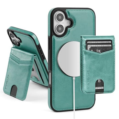 SkyEagle Compatible with MagSafe iPhone 16 Plus Wallet Case,Blue Green - color: Blue Green, size: iPhone 16 Plus - 6.7"