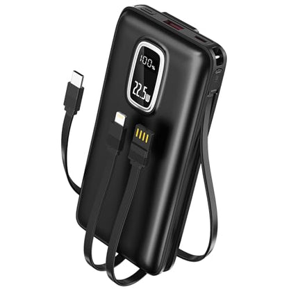 Portable Charger Power Bank - 45800mAh Fast Charging Portable Phone Charger with Built in Cables,External Battery Pack USB C Out/Input,Perfect for Camping/Hiking/Outdoor