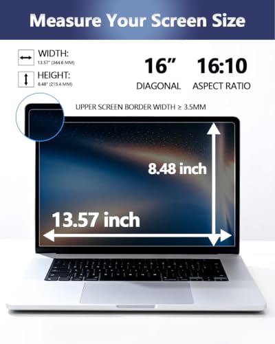 Magnetic Laptop Privacy Screen for 16 Inch 16:10 Aspect Ratio - color: Magnetic Laptop 16 Inch 16:10