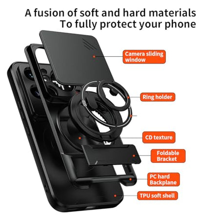 Compatible with Nothing Phone4a Pro Case Cover,Compatible with Nothing Phone (4a) Pro 5G A069P with Slide Camera Cover Phone Stand Protective Case Black - color: Black, size: Compatible with Nothing Phone4a Pro