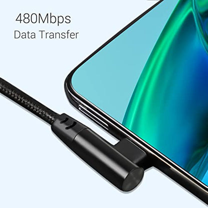 USB C to USB C Cable 1FT, 3 Packs, Right Angle 90 Degree, Short Cord - size: 1ft, 1ft, 1ft