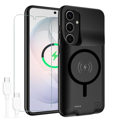 Battery Case for Galaxy S26 Plus,Upgraded 12000mAh High Capacity Rechargeable Portable Protective Extended Charger Case Wireless Charging Compatible with s26 plus (6.7 inch) Charging Case & Carplay - size: Galaxy S26 Plus