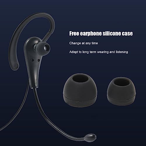 3.5mm Call Center Headset, Wired Earbuds With Microphone, One Ear Wired 3.5mm Headset, Single Ear Chat Headset