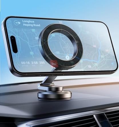 JUHOO Phone Holder for Car Magnetic Rotatable and Retractable, Fits iPhone 15, 14, 13, 12, Pro, Mini, MagSafe Case - color: Dark