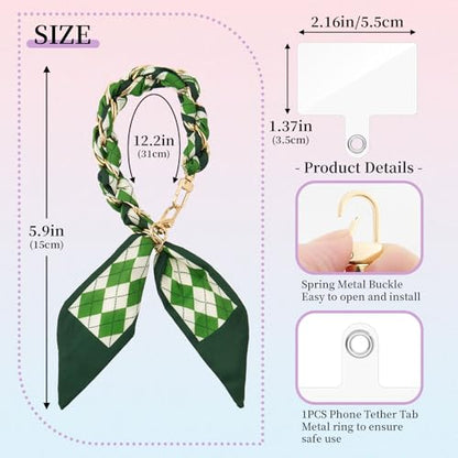 ZOOEASS Phone Wrist Lanyard Gold Metal Scarf Phone Charm Strap with Tether Tab Women Phone Chain Accessories for Handbags - color: Style 9