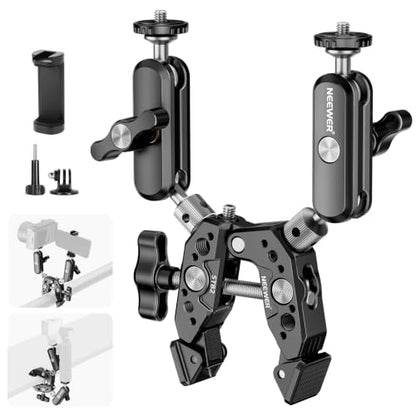 NEEWER Heavy Duty Super Clamp with Two 360° Dual Ball Head Magic Arms - style: ST89