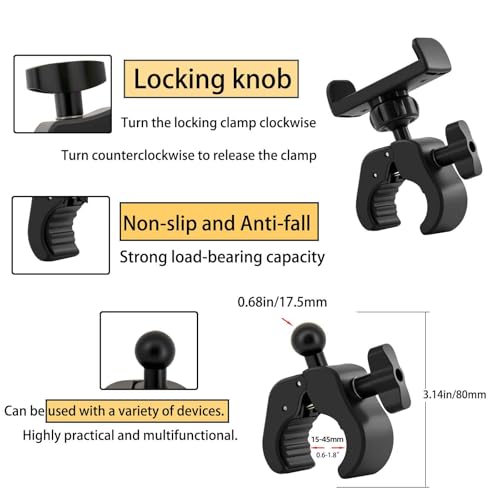 Stroller Phone Holder, Shopping Cart & Bike, 360° Rotating Cell Phone Mount