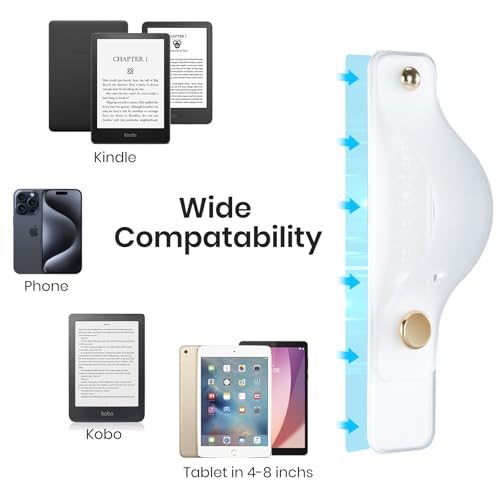 CoBak Hand Strap Holder for Kindle/Tablet - Lightweight TPU - color: Clear White