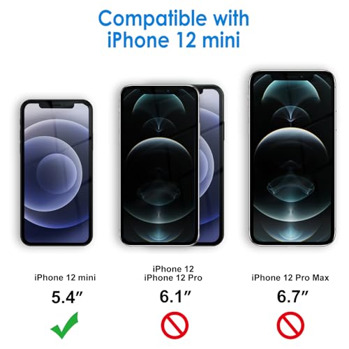 JETech Case for iPhone 12 mini, Anti-Yellowing, Black | Shockproof Protection, Scratch Resistant Hard PC Back, Durable Transparent TPU Bumper - color: Black