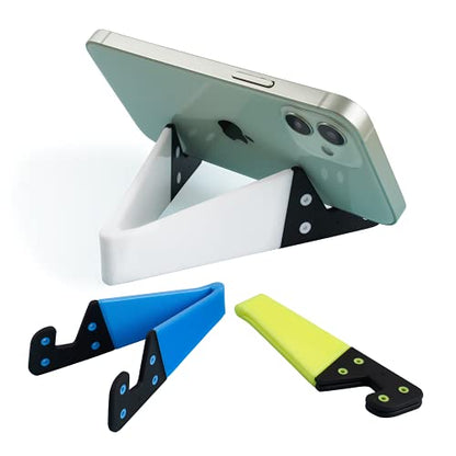 Portable Cell Phone Stand for Desk, Foldable Pocket Travel Mobile Phone Holder, Upgrade Universal V Smartphone Kickstand Mount Compatible with iPhone IPads Tablet Kindle Android, Pack of 3 - color: B-3 pack