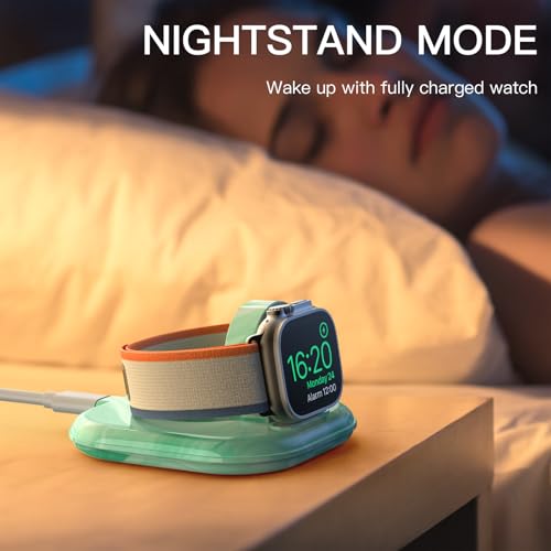 for Apple Watch Charger Stand, Magnetic Fast Charging Dock Portable Design - color: Marble Green