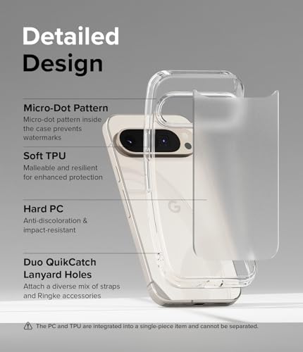 Ringke for Google Pixel 9 Pro XL Case [Fusion Matte Clear] | Oil & Dirt Resistant, Anti-Fingerprint Technology Prevents Oily Smudges, Frosted Coating Feels Velvety Soft - size: Pixel 9 Pro XL