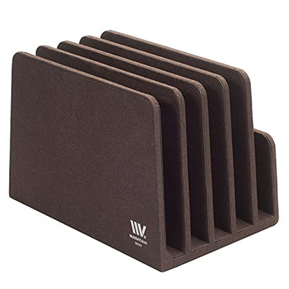 MobileVision Multi Device Stand & Organizer for Smartphones, Tablets and Laptops, Executive Dark Brown, 5 Slots - color: Dark Brown, 5 - Slot