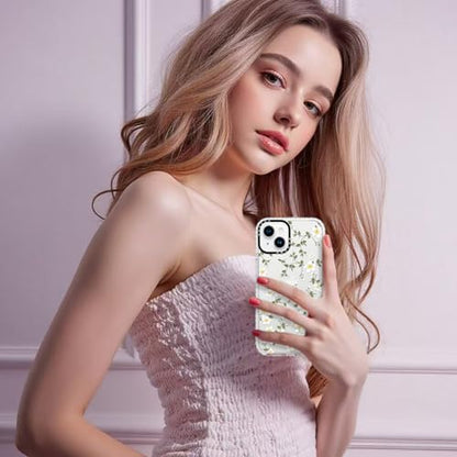 Cute Phone Case Compatible with iPhone 14 Plus, Vine Flowers iPhone 15 Plus Case, Aesthetic Floral Pattern Soft TPU Heavy Duty Protection Bumper Cover for Girls Women - size: iPhone 14 Plus/15 Plus