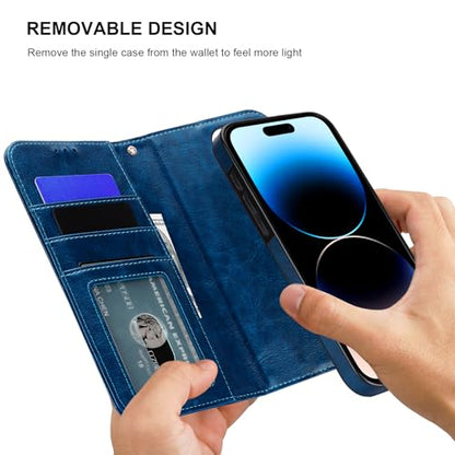 Bocasal for MagSafe Wallet Case Card Holder for iPhone 14 Pro Max Blue - color: Blue for MagSafe
