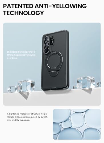 i-Blason for Samsung Galaxy S26 Ultra Case MagSafe with Ring Stand, 360° Full-Body with Built-in Screen Protector, 2-in-1 Kickstand/Ring Holder, Anti-Yellowing Slim Shockproof Phone Case, Frost Black - color: Frost Black