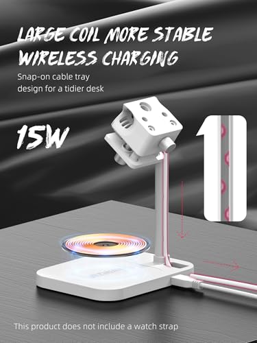 2-in-1 Universal Wireless Charging Dock - color: White Wireless Charging Dock