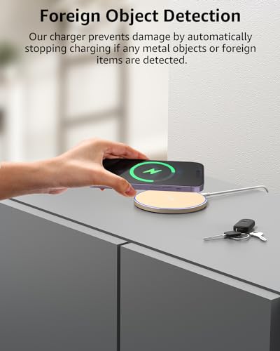 TOZO W1 New Anti-Slip Aircraft-Grade Aluminum Wireless Charger 15W Max Fast Wireless Charging Pad Compatible with iPhone 17/17 Pro/17 Pro Max/Air/16/15/14/SE Series, Samsung Galaxy S25/S24/S23