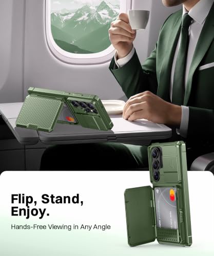 GolbinBox for Samsung Galaxy S26 Ultra Case with Wallet & Lock, Jade Green | Card Holder, Slide Camera Cover, Built-in Safety Lock & RFID Protection, Holds 4~5 Cards or Cash, S26 Ultra Wallet Case 6.9'' - color: Jade Green