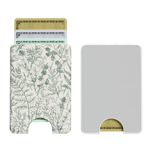 Casely MagWallet | Sage Garden | Green Floral | Slim Wallet Card Holder | Compatible with MagSafe | Soft-Touch Hard Silicone | Holds Up to 3 Cards - color: Sage Garden | Green Floral