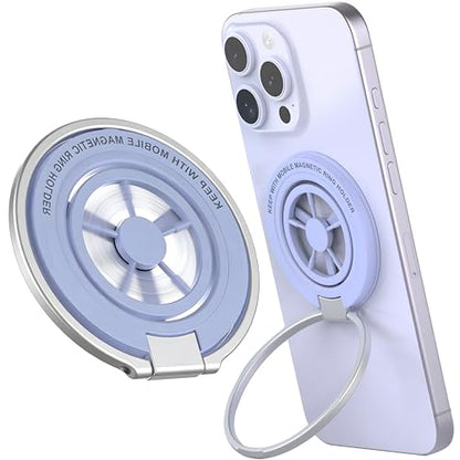 Magnetic Phone Ring Holder for MagSafe, Aesthetic Fidget Spinner Phone Grip - color: Purple